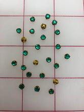 Rhinestones - 16SS Vintage Swarovski Rose Montees in Gold Settings Emerald 24pc-Pack